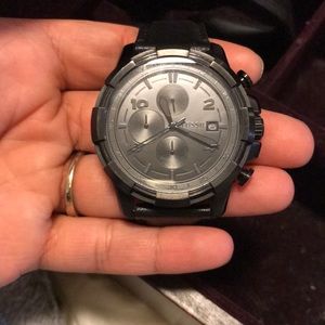 Black unisex fossil watch waterproof